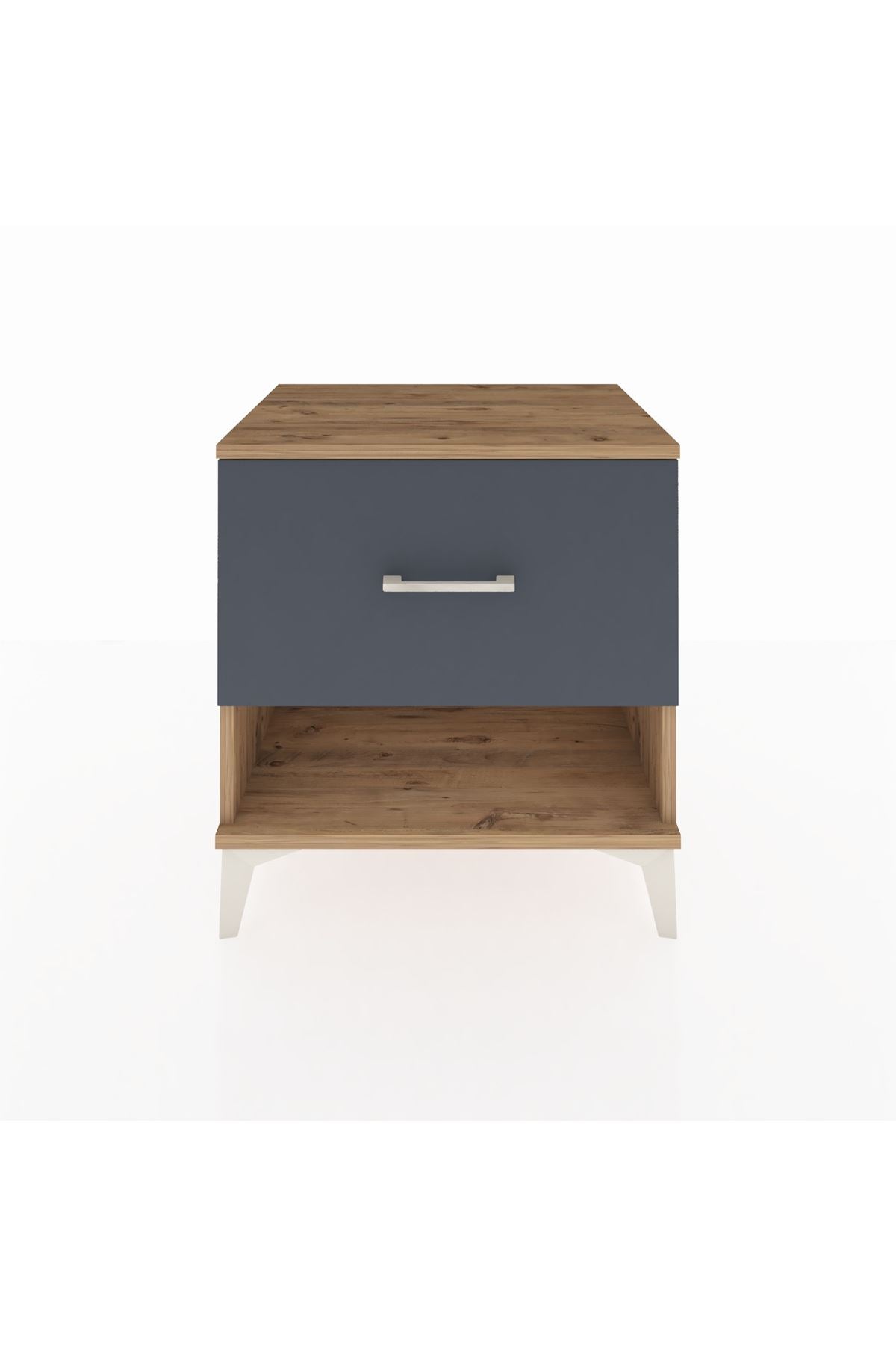 Hyperion Komodin Tek Çekmeceli 60x44x64 Çam-Antrasit