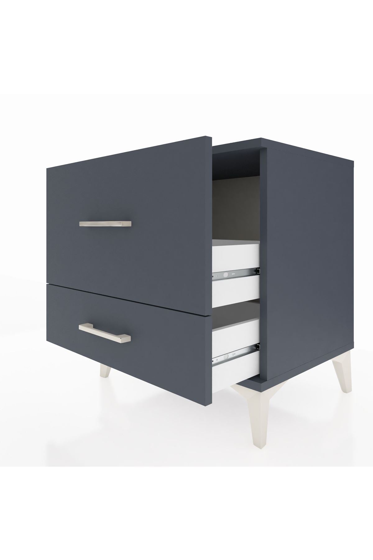 Hyperion Komodin 2 Çekmeceli 60x44x64 Antrasit-Antrasit