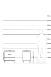 Hyperion Komodin 2 Çekmeceli 60x44x64 Antrasit-Antrasit