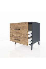 Hyperion Komodin 2 Çekmeceli 60x44x64 Antrasit-Çam