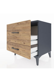 Hyperion Komodin 2 Çekmeceli 60x44x64 Antrasit-Çam