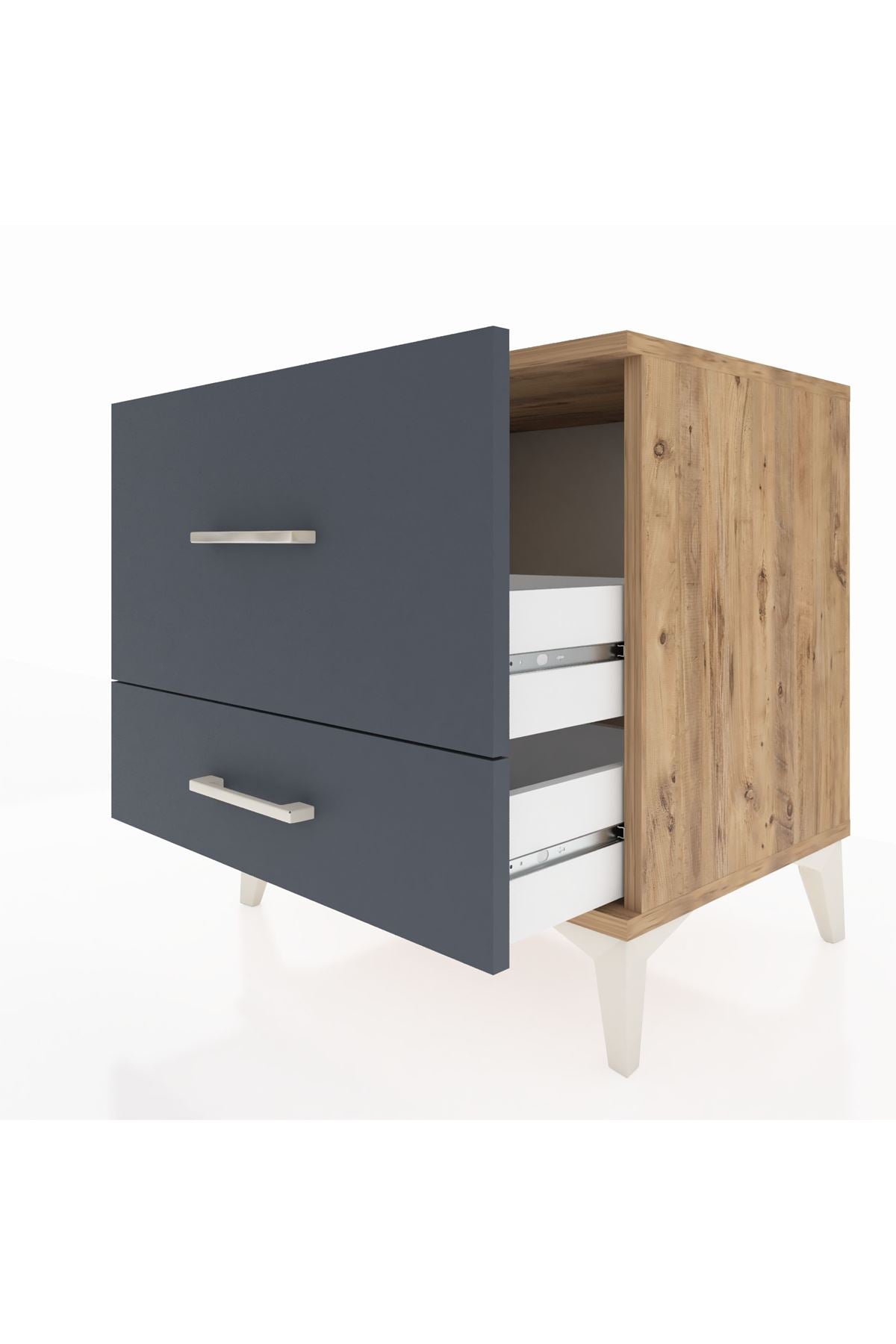 Hyperion Komodin 2 Çekmeceli 60x44x64 Çam-Antrasit