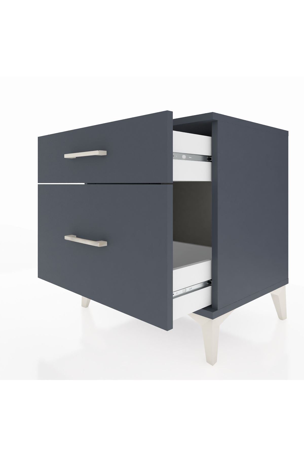 Hyperion Komodin 2 Çekmeceli 60x44x64 Antrasit-Antrasit