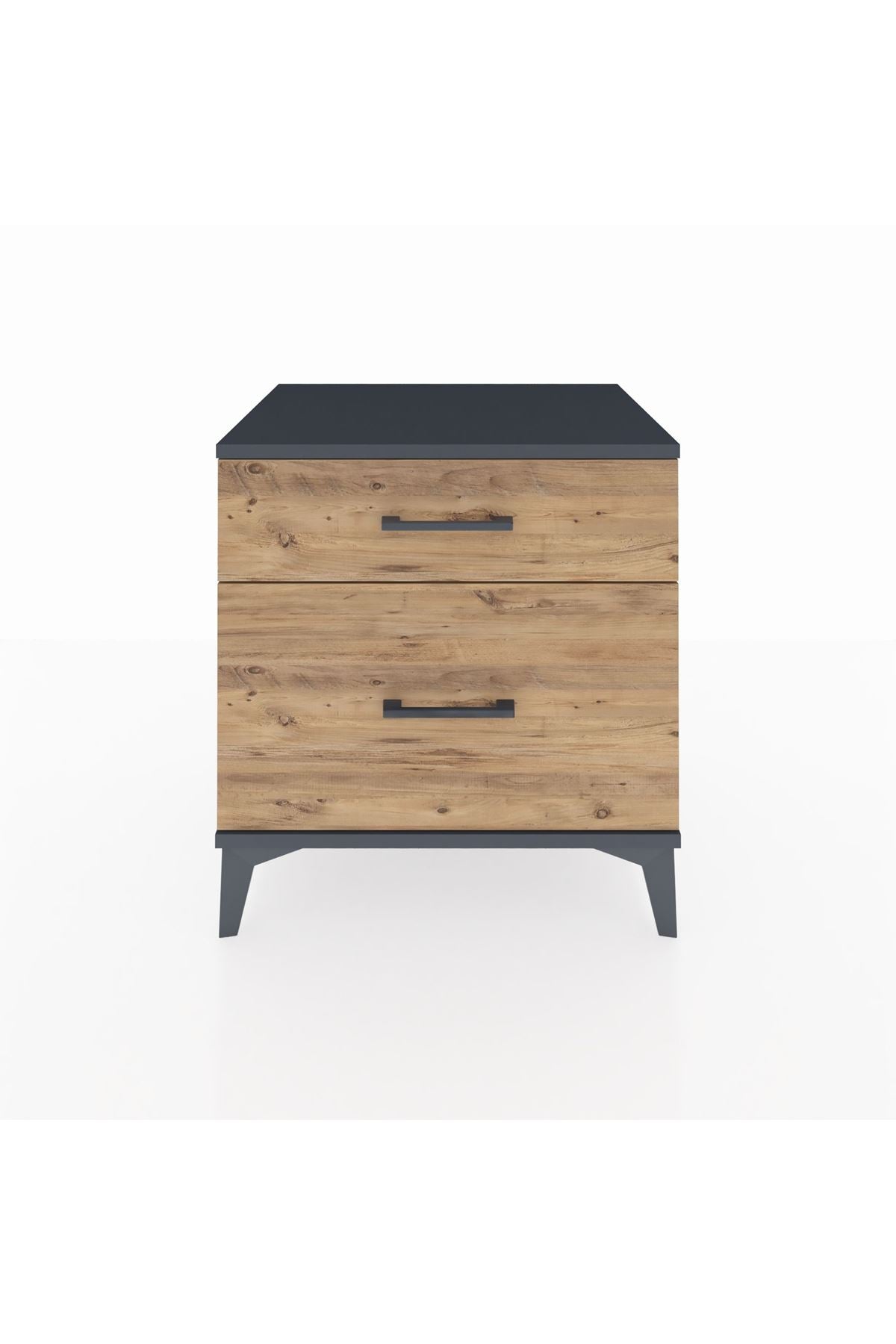 Hyperion Komodin 2 Çekmeceli 60x44x64 Antrasit-Çam