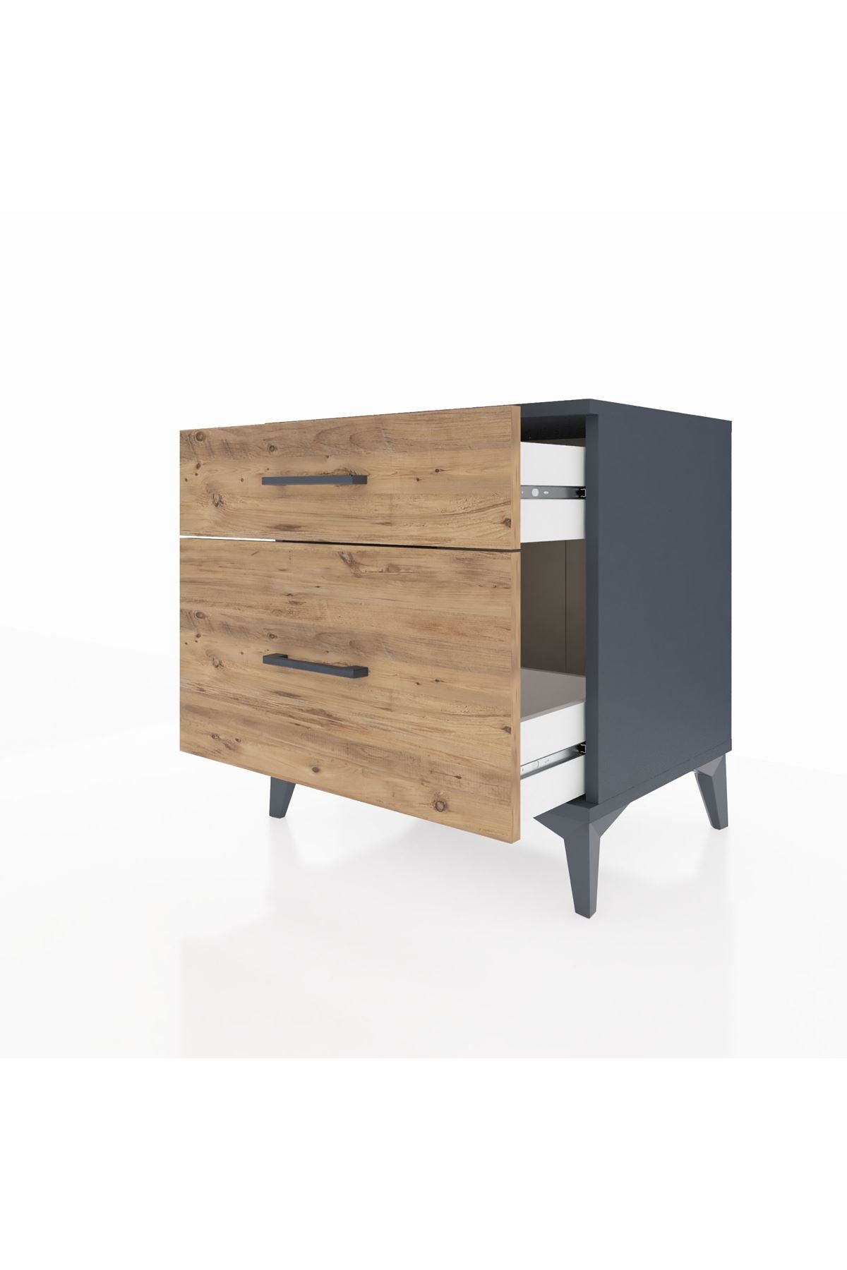 Hyperion Komodin 2 Çekmeceli 60x44x64 Antrasit-Çam