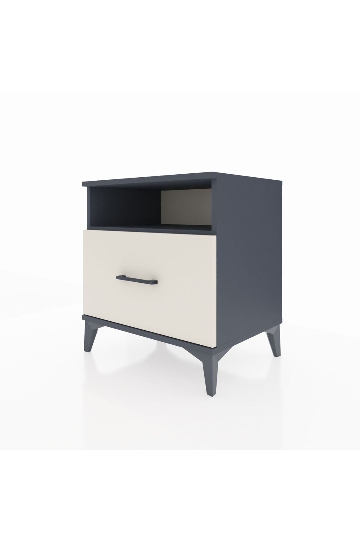 Hyperion Komodin Tek Raflı Tek Çekmeceli 60x44x64 Antrasit-Aytaşı