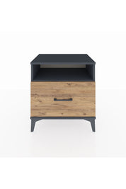 Hyperion Komodin Tek Raflı Tek Çekmeceli 60x44x64 Antrasit-Çam