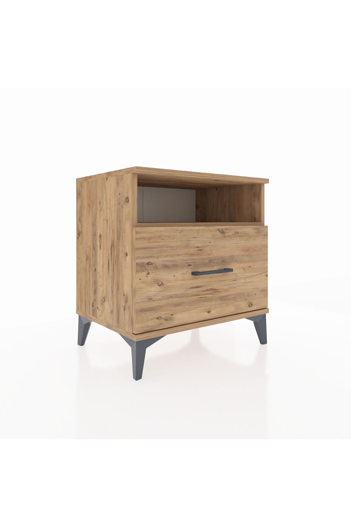 Hyperion Komodin Tek Raflı Tek Çekmeceli 60x44x64 Çam-Çam