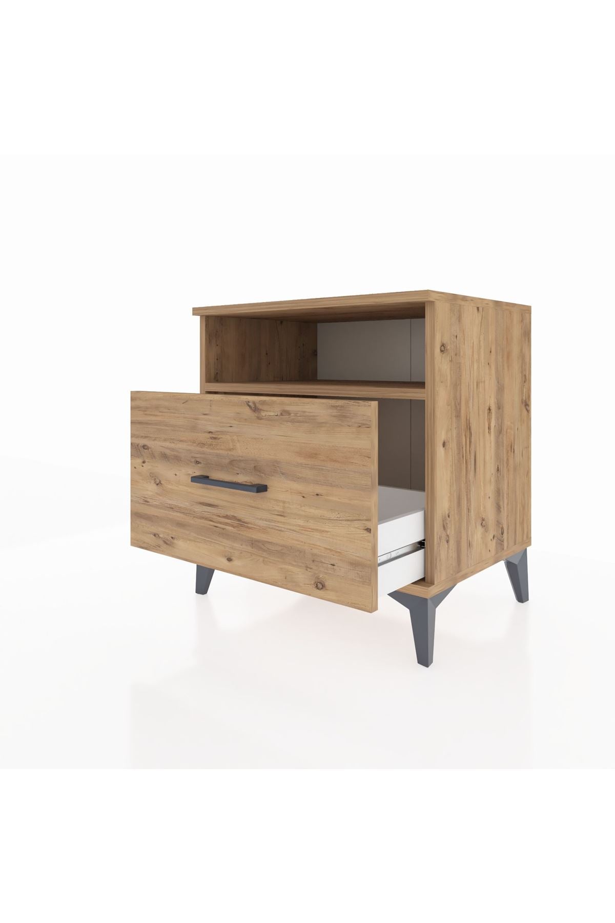 Hyperion Komodin Tek Raflı Tek Çekmeceli 60x44x64 Çam-Çam