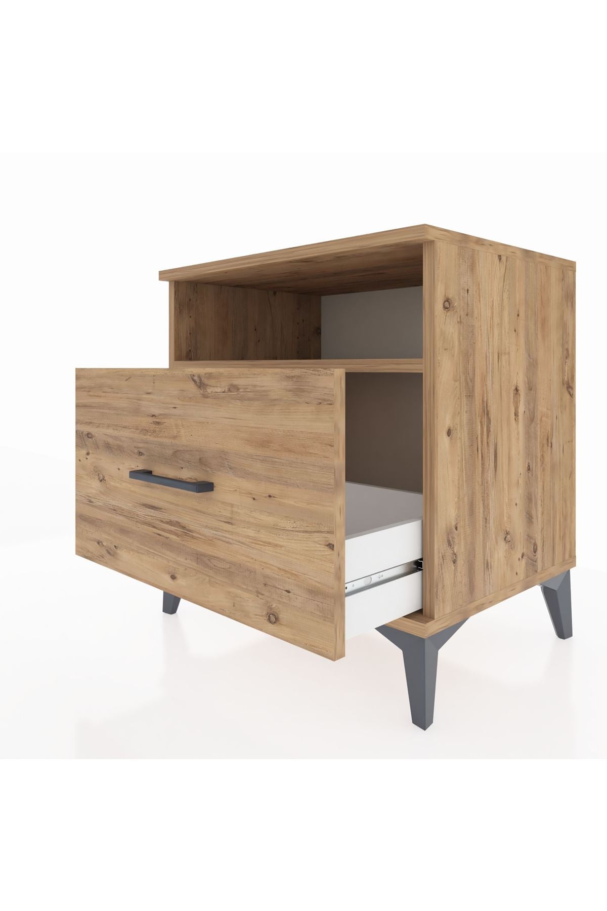 Hyperion Komodin Tek Raflı Tek Çekmeceli 60x44x64 Çam-Çam