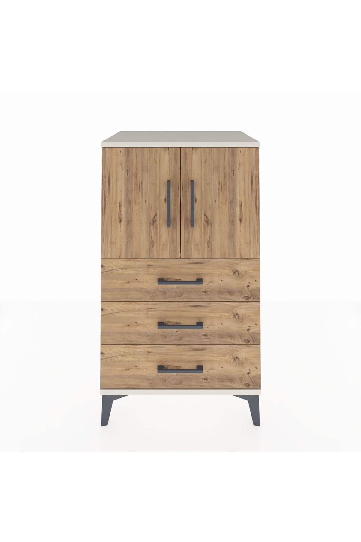 Hyperion Komodin 2 Raflı 3 Çekmeceli 2 Kapaklı 60x44x106 Aytaşı-Çam