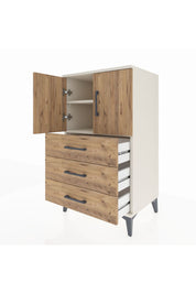 Hyperion Komodin 2 Raflı 3 Çekmeceli 2 Kapaklı 60x44x106 Aytaşı-Çam