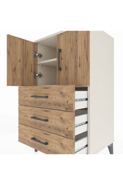 Hyperion Komodin 2 Raflı 3 Çekmeceli 2 Kapaklı 60x44x106 Aytaşı-Çam