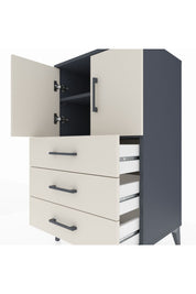 Hyperion Komodin 2 Raflı 3 Çekmeceli 2 Kapaklı 60x44x106 Antrasit-Aytaşı