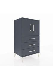 Hyperion Komodin 2 Raflı 3 Çekmeceli 2 Kapaklı 60x44x106 Antrasit-Antrasit