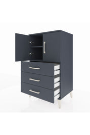 Hyperion Komodin 2 Raflı 3 Çekmeceli 2 Kapaklı 60x44x106 Antrasit-Antrasit