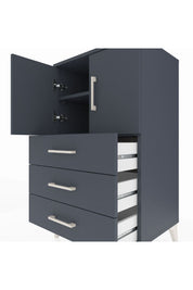 Hyperion Komodin 2 Raflı 3 Çekmeceli 2 Kapaklı 60x44x106 Antrasit-Antrasit