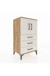 Hyperion Komodin 2 Raflı 3 Çekmeceli 2 Kapaklı 60x44x106 Çam-Aytaşı