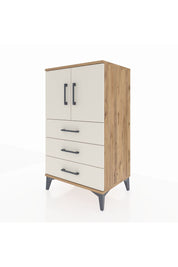 Hyperion Komodin 2 Raflı 3 Çekmeceli 2 Kapaklı 60x44x106 Çam-Aytaşı