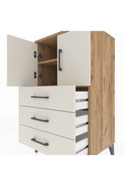 Hyperion Komodin 2 Raflı 3 Çekmeceli 2 Kapaklı 60x44x106 Çam-Aytaşı