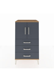 Hyperion Komodin 2 Raflı 3 Çekmeceli 2 Kapaklı 60x44x106 Çam-Antrasit
