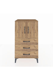 Hyperion Komodin 2 Raflı 3 Çekmeceli 2 Kapaklı 60x44x106 Çam-Çam