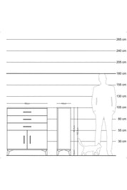 Hyperion Komodin Tek Raflı 3 Çekmeceli 2 Kapaklı 60x44x106 Aytaşı-Aytaşı