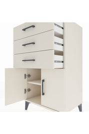 Hyperion Komodin Tek Raflı 3 Çekmeceli 2 Kapaklı 60x44x106 Aytaşı-Aytaşı