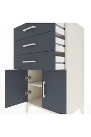 Hyperion Komodin Tek Raflı 3 Çekmeceli 2 Kapaklı 60x44x106 Aytaşı-Antrasit