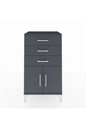Hyperion Komodin Tek Raflı 3 Çekmeceli 2 Kapaklı 60x44x106 Antrasit-Antrasit