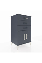 Hyperion Komodin Tek Raflı 3 Çekmeceli 2 Kapaklı 60x44x106 Antrasit-Antrasit