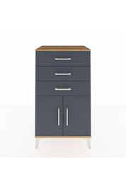 Hyperion Komodin Tek Raflı 3 Çekmeceli 2 Kapaklı 60x44x106 Çam-Antrasit