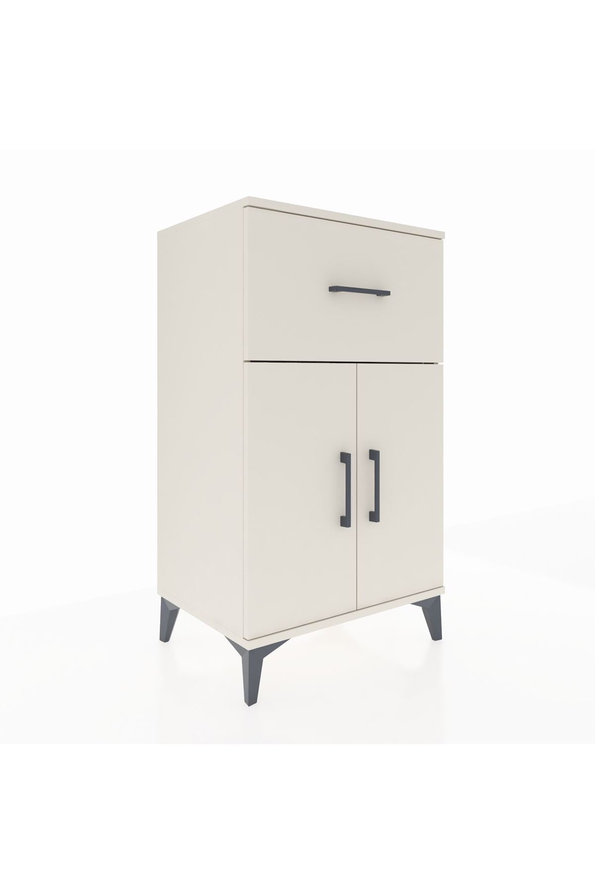 Hyperion Komodin Tek Raflı Tek Çekmeceli 2 Kapaklı 60x44x106 Aytaşı-Aytaşı