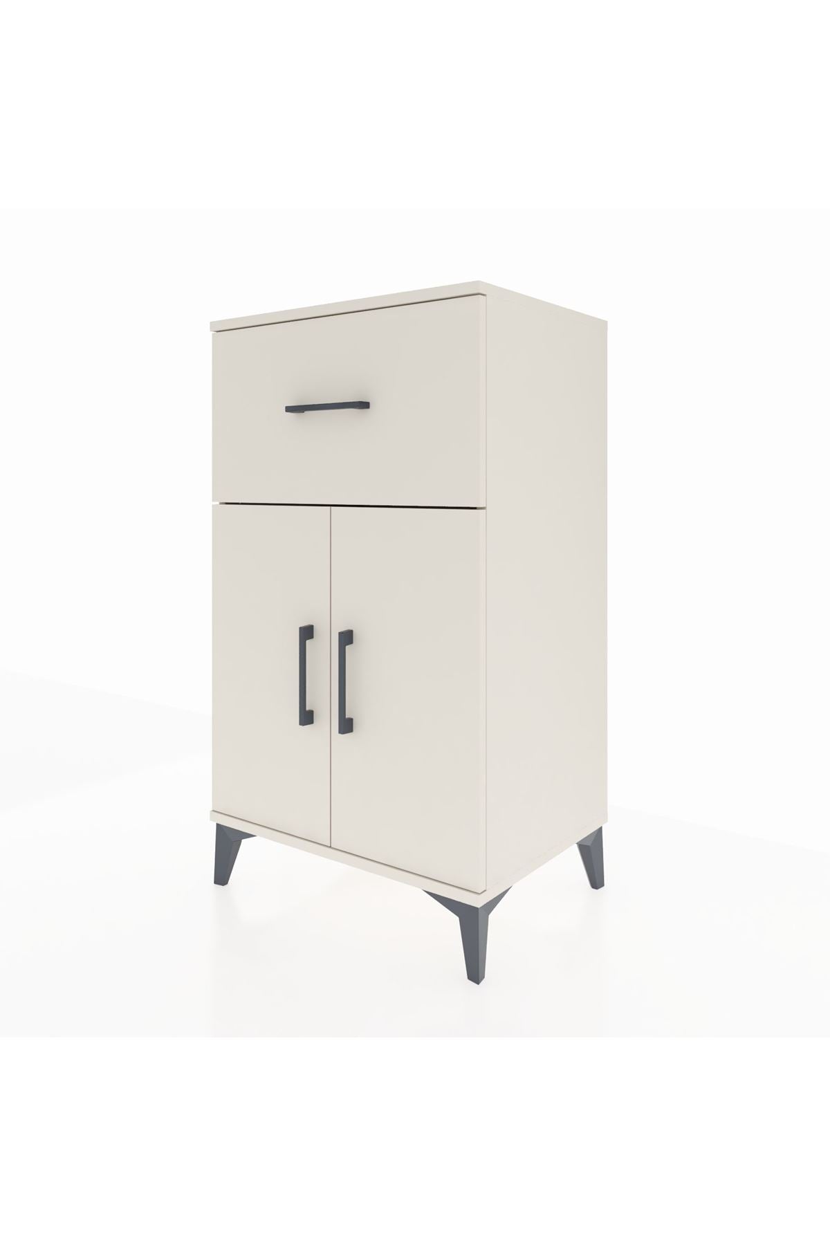 Hyperion Komodin Tek Raflı Tek Çekmeceli 2 Kapaklı 60x44x106 Aytaşı-Aytaşı