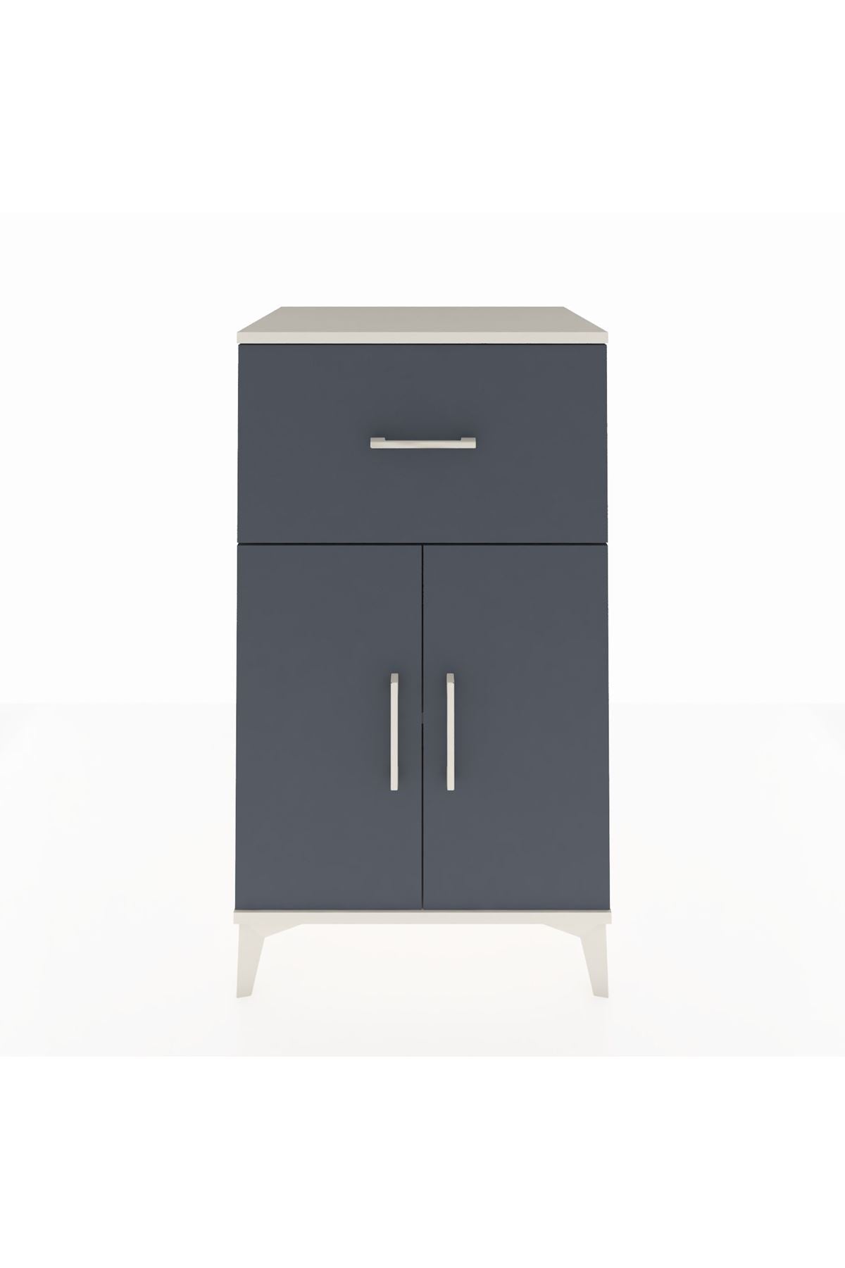 Hyperion Komodin Tek Raflı Tek Çekmeceli 2 Kapaklı 60x44x106 Aytaşı-Antrasit