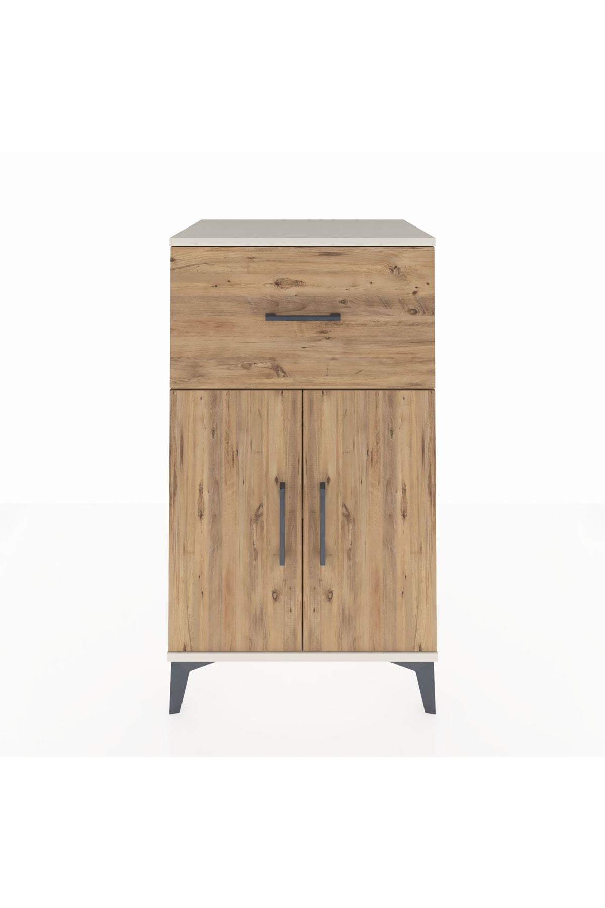 Hyperion Komodin Tek Raflı Tek Çekmeceli 2 Kapaklı 60x44x106 Aytaşı-Çam