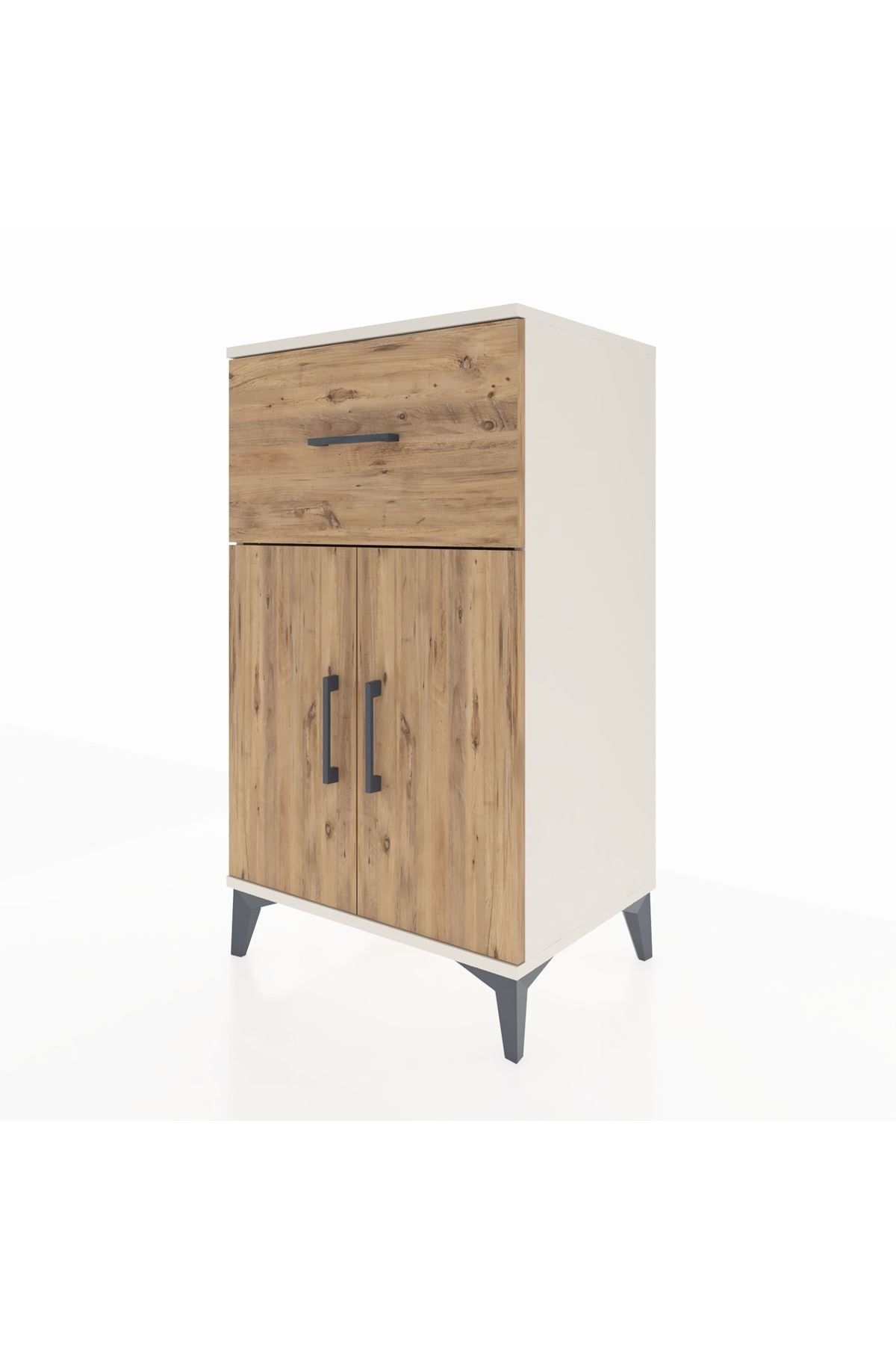 Hyperion Komodin Tek Raflı Tek Çekmeceli 2 Kapaklı 60x44x106 Aytaşı-Çam