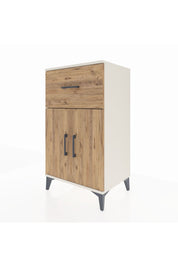 Hyperion Komodin Tek Raflı Tek Çekmeceli 2 Kapaklı 60x44x106 Aytaşı-Çam