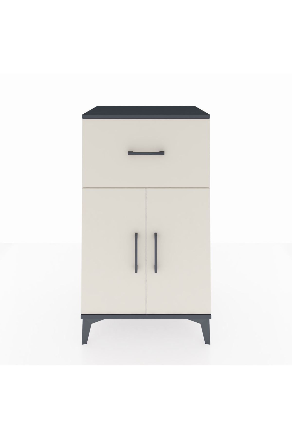 Hyperion Komodin Tek Raflı Tek Çekmeceli 2 Kapaklı 60x44x106 Antrasit-Aytaşı