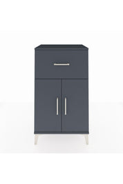 Hyperion Komodin Tek Raflı Tek Çekmeceli 2 Kapaklı 60x44x106 Antrasit-Antrasit