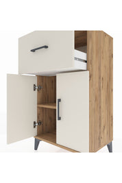 Hyperion Komodin Tek Raflı Tek Çekmeceli 2 Kapaklı 60x44x106 Çam-Aytaşı