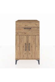 Hyperion Komodin Tek Raflı Tek Çekmeceli 2 Kapaklı 60x44x106 Çam-Çam