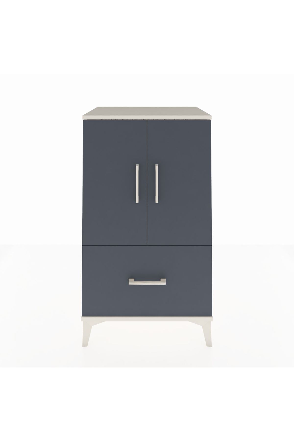 Hyperion Komodin 2 Raflı Tek Çekmeceli 2 Kapaklı 60x44x106 Aytaşı-Antrasit