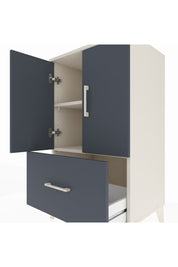 Hyperion Komodin 2 Raflı Tek Çekmeceli 2 Kapaklı 60x44x106 Aytaşı-Antrasit