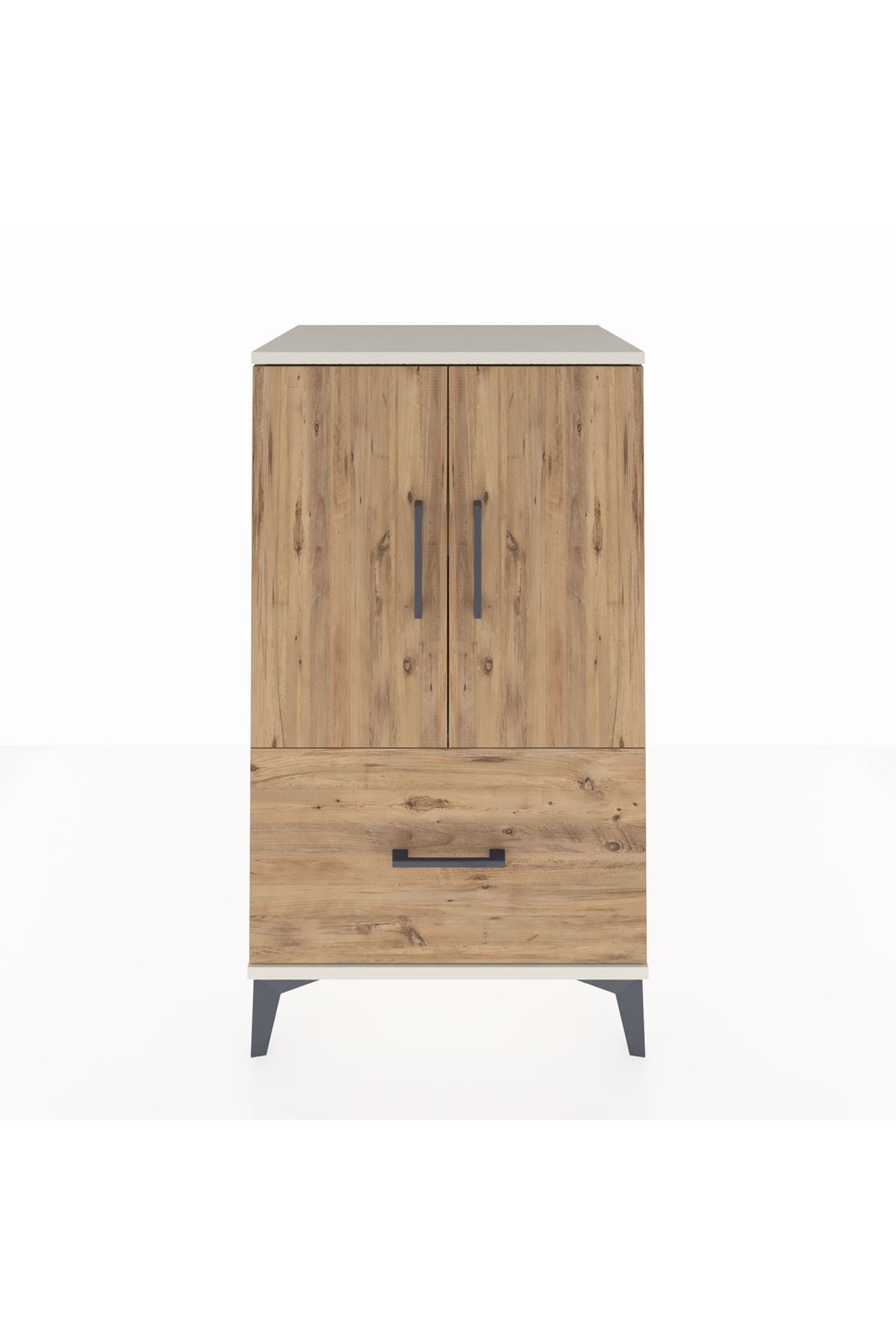 Hyperion Komodin 2 Raflı Tek Çekmeceli 2 Kapaklı 60x44x106 Aytaşı-Çam