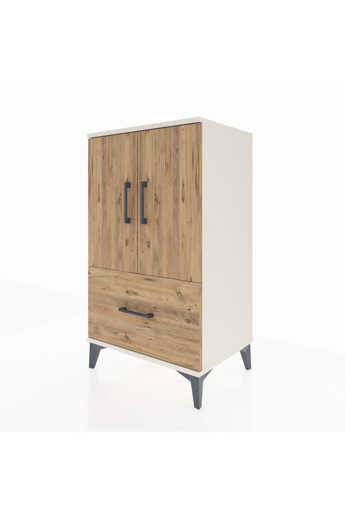 Hyperion Komodin 2 Raflı Tek Çekmeceli 2 Kapaklı 60x44x106 Aytaşı-Çam