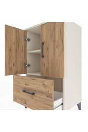 Hyperion Komodin 2 Raflı Tek Çekmeceli 2 Kapaklı 60x44x106 Aytaşı-Çam