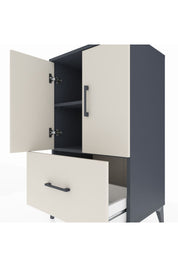 Hyperion Komodin 2 Raflı Tek Çekmeceli 2 Kapaklı 60x44x106 Antrasit-Aytaşı