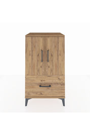 Hyperion Komodin 2 Raflı Tek Çekmeceli 2 Kapaklı 60x44x106 Çam-Çam