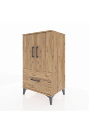 Hyperion Komodin 2 Raflı Tek Çekmeceli 2 Kapaklı 60x44x106 Çam-Çam